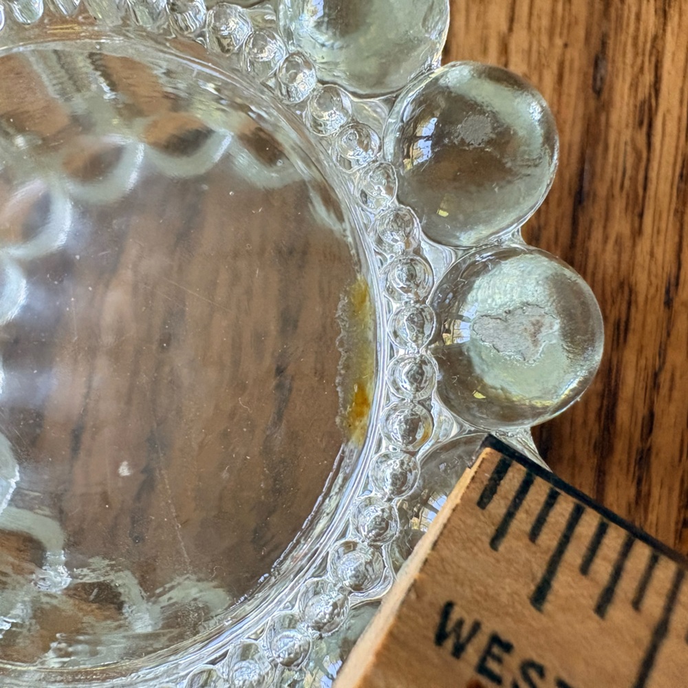Vintage Clear Glass Candle Holder or trinket box - Picture 6 of 15